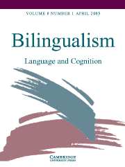 Bilingualism: Language and Cognition Volume 8 - Issue 1 -