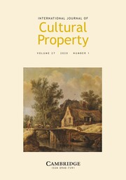 International Journal of Cultural Property Volume 27 - Issue 1 -
